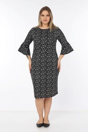 Volan Kollu Çiçeki Elbise 29B-1752