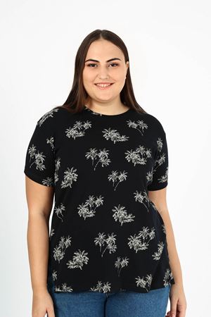Siyah Desenli T-shirt 21B-1778