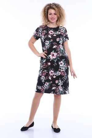 Kısakol Cepli Büyük Beden Elbise 2D-1779