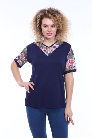 Kısa Kol  Büyük Beden Bluz 20E-1780