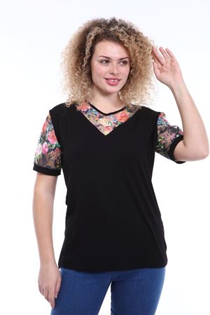 Kısa Kol  Büyük Beden Bluz 20E-1783