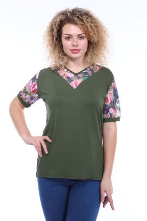 Kısa Kol  Büyük Beden Bluz 20E-1784