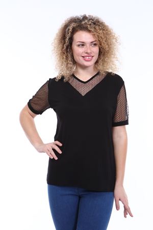 Kısa Kol  Büyük Beden Bluz 1D-1786