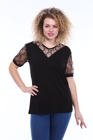 Kısa Kol  Büyük Beden Bluz 2D-1788