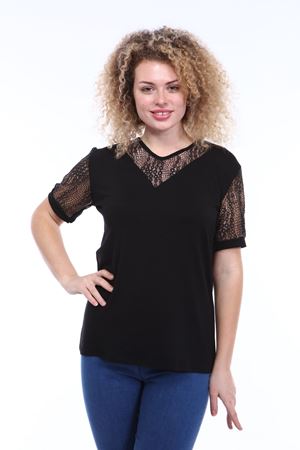 Kısa Kol  Büyük Beden Bluz 20E-1785