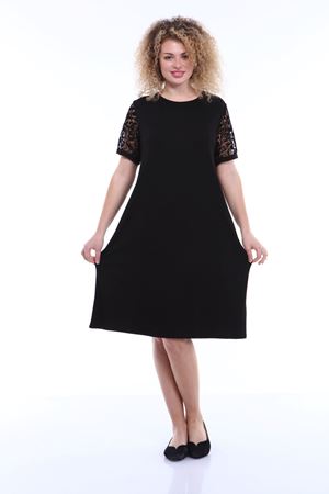 Kol Detaylı Siyah Elbise 4C-1793