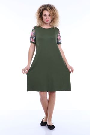 Kol Detaylı Yeşil Elbise 2C-1791