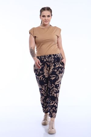 Büyük Beden Desenli Pantolon 22C-1800