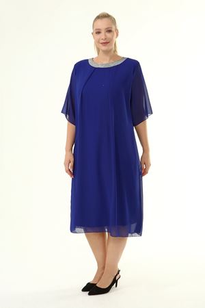 Büyük Beden Şifon Elbise 10A-1860