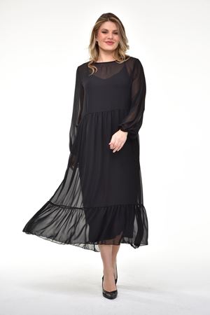 Büyük Beden Şifon Elbise 29B-1924