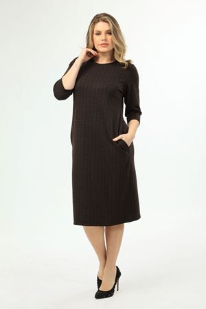 Jakarlı Cepli Kışlık Büyük Beden Elbise 12E-19351