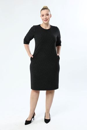 Jakarlı Cepli Kışlık Esnek Elbise 20D-1961