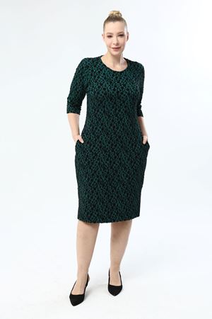 Jakarlı Cepli Kışlık Esnek Elbise 25D-1964