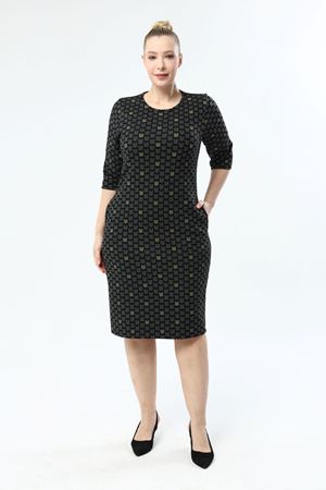 Jakarlı Cepli Kışlık Esnek Elbise 41C-1966