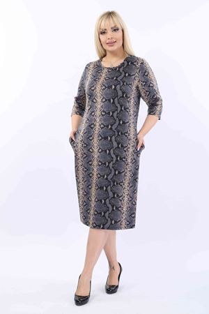 Desenli Cepli Büyük Beden Elbise 37B-2013
