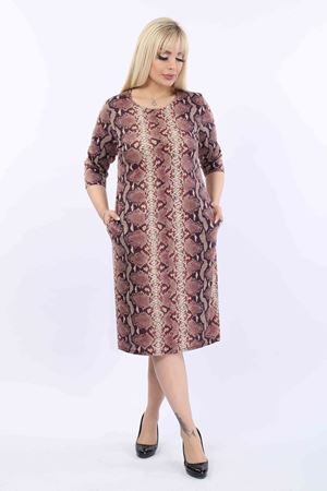 Desenli Cepli Büyük Beden Elbise 37C-2006