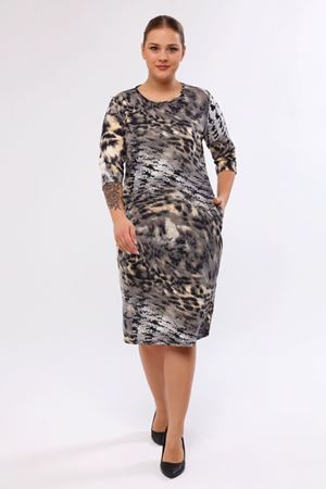 Desenli Cepli Büyük Beden Kışlık Elbise 33D-2051