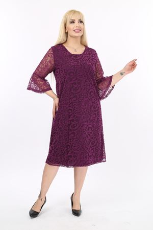 İspanyol Kol Büyük Beden Abiye Elbise 38A-2084