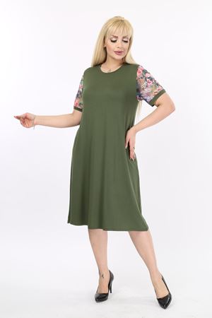Kol Detaylı Yeşil Elbise 2C-17911