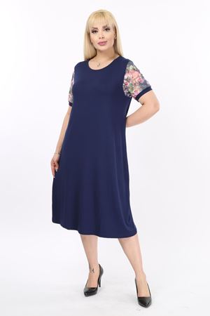 Kol Detaylı Büyük Beden Siyah Elbise 2C-17901