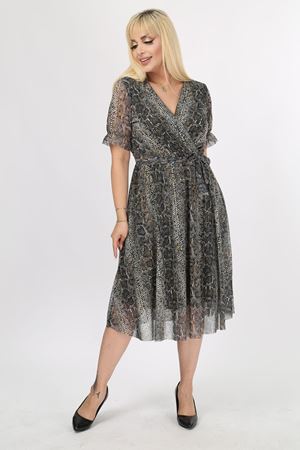 Kruvaze Yaka Büyük Beden Yazlık Elbise 20C-2142