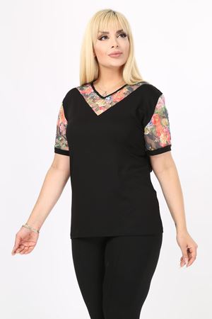 Kısa Kol  Büyük Beden Bluz 20E-17831