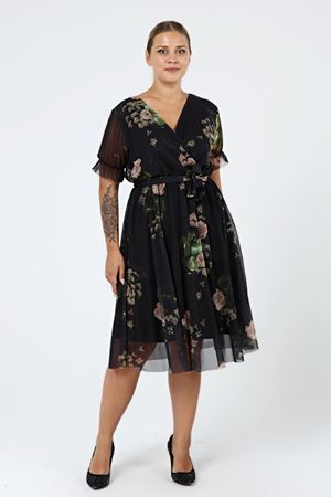 Kruvaze Yaka Büyük Beden Yazlık Elbise 20C-2151