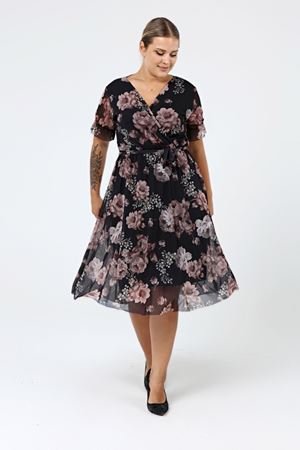 Kruvaze Yaka Büyük Beden Yazlık Elbise 30A-2157