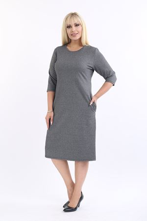 Jakarlı Cepli Kışlık Büyük Beden Elbise 22E-2179