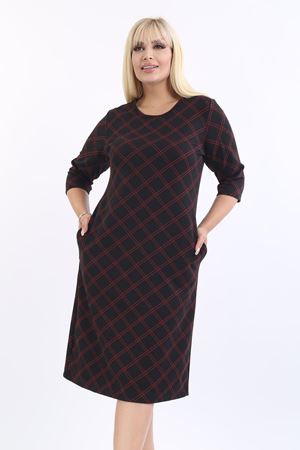 Jakarlı Cepli Kışlık Büyük Beden Elbise 8E-2174