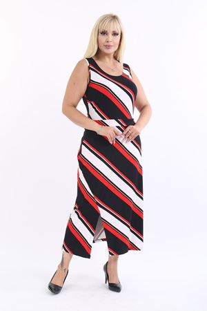 Büyük Beden Kolsuz Yazlık Elbise 28D-2169