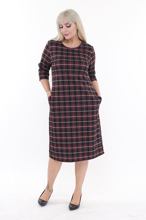 Büyük Beden Cepli Kışlık Esnek Elbise 30A-2203