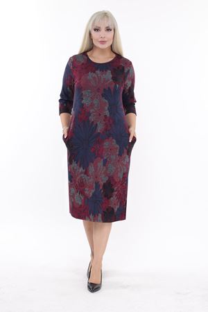 Büyük Beden Cepli Kışlık Esnek Elbise 13C-2202