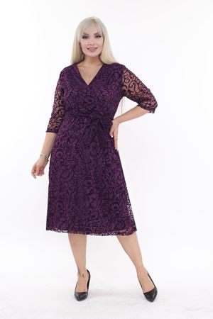 Kruvaze Yaka Büyük Beden Abiye Elbise 26C-2207