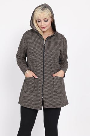 Büyük Beden Cepli Kapüşonlu Sweatshirt 14D-2212