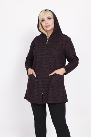 Büyük Beden Cepli Kapüşonlu Hırka 7A-2213