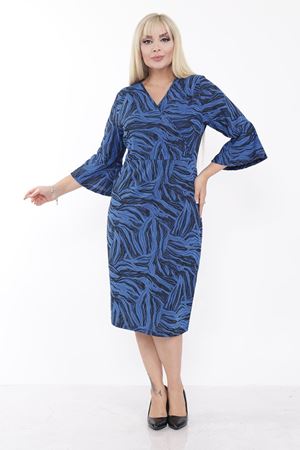 Volan Kol Desenli Büyük Beden Elbise 2B-2240