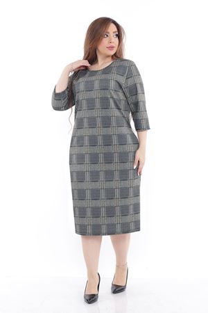 Büyük Beden Cepli Kışlık Esnek Elbise 8D-2249