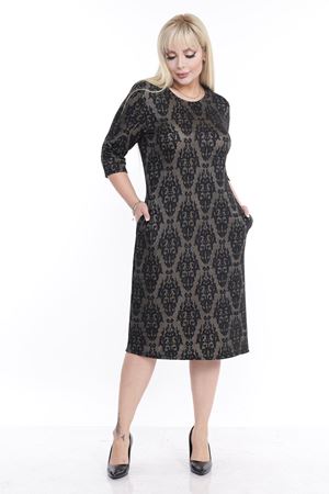 Jakarlı Cepli Kışlık Büyük Beden Elbise 4B-2254