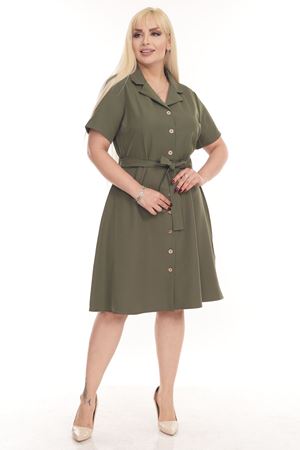 Büyük Beden Önden Düğmeli Elbise G10-2261