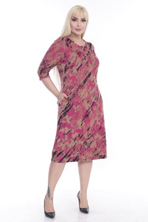 Jakarlı Cepli Kışlık Büyük Beden Elbise 9D-2264