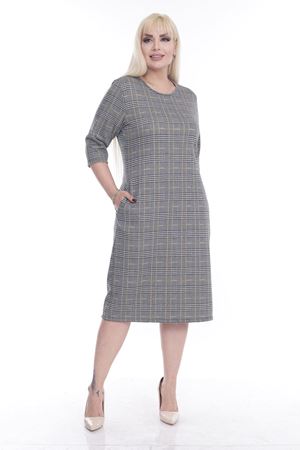 Jakarlı Cepli Kışlık Büyük Beden Elbise 8A-2265