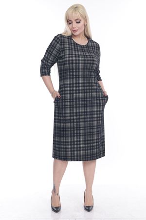 Jakarlı Cepli Kışlık Büyük Beden Elbise 8E-2259