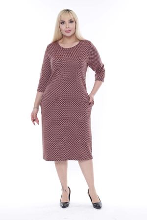 Jakarlı Cepli Kışlık Büyük Beden Elbise 23E-2267