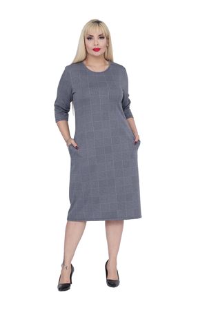Jakarlı Cepli Kışlık Büyük Beden Elbise 32C-2272