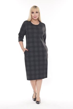 Jakarlı Cepli Kışlık Büyük Beden Elbise 32E-2274