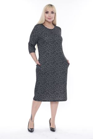 Jakarlı Cepli Kışlık Büyük Beden Elbise 30A-2278