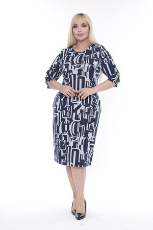 Jakarlı Cepli Kışlık Büyük Beden Elbise 37D-2279