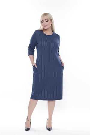 Jakarlı Cepli Kışlık Büyük Beden Elbise 25B-2285