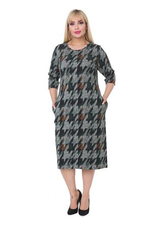 Jakarlı Cepli Kışlık Büyük Beden Elbise 25E-2295
